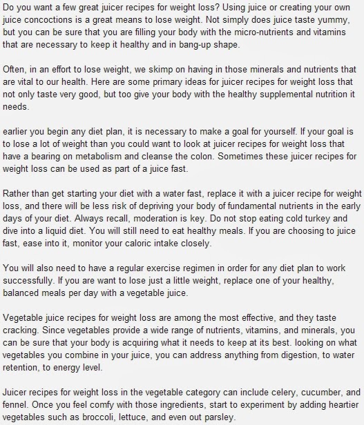 How to lose weight fast juice recipes